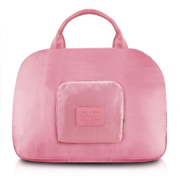 Bolsa de Viagem Dobrável Trapézio Estampa Lisa Jacki Design - Rosa