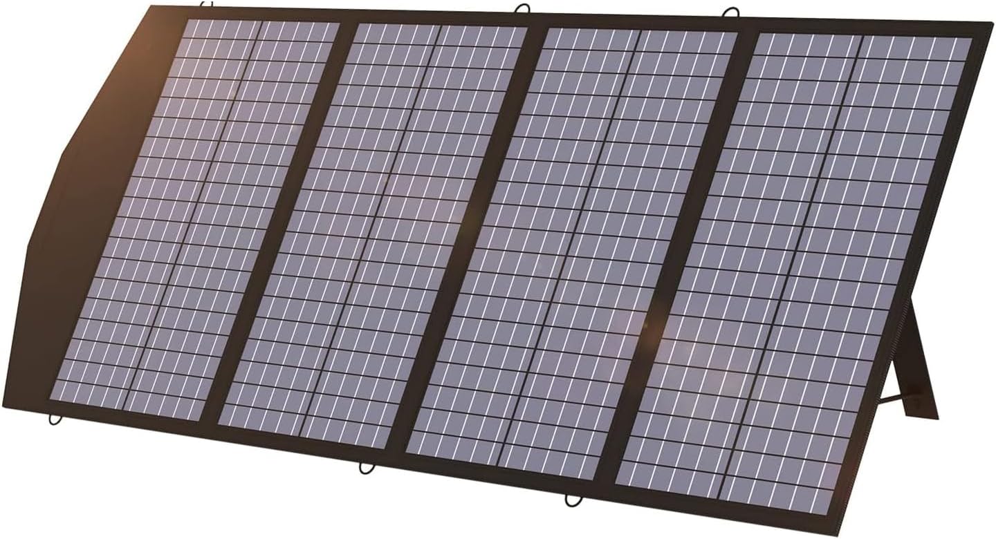 Carregador de painel solar portátil de 140 W, painel solar impermeável IP65 dobrável