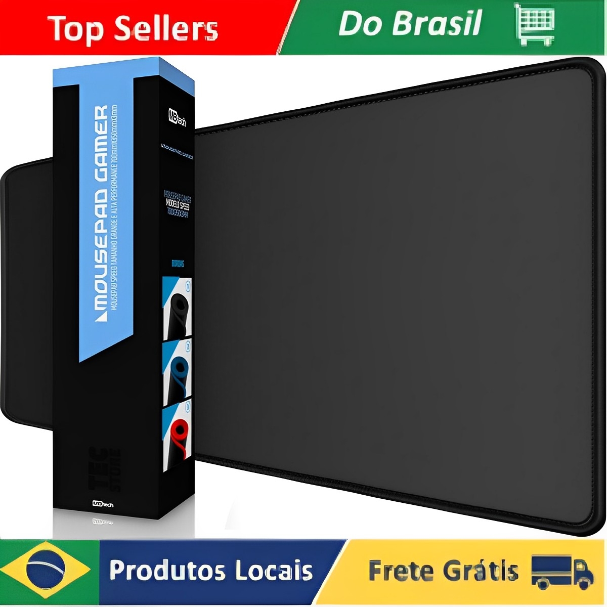 Mousepad Mouse Pad Gamer 30 X 80 Preto Speed Grande M3080 Vermelho Preto Azul